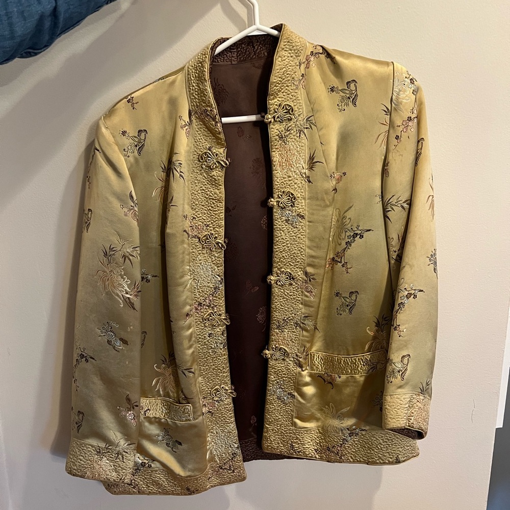 Vintage 1970s Hong Kong Reversible Silk Brocade Jacket